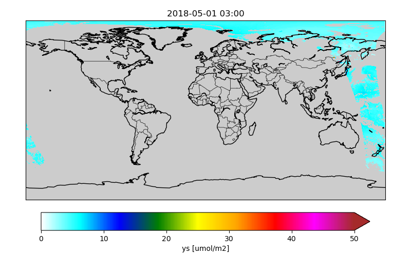 Simulated S5p NO2 superobs columns
